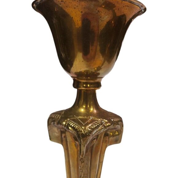 Mid 20th Century Hollywood Regency Brass Ram's Head Candle Holders Set of 2 EUC - Picture 4 of 11